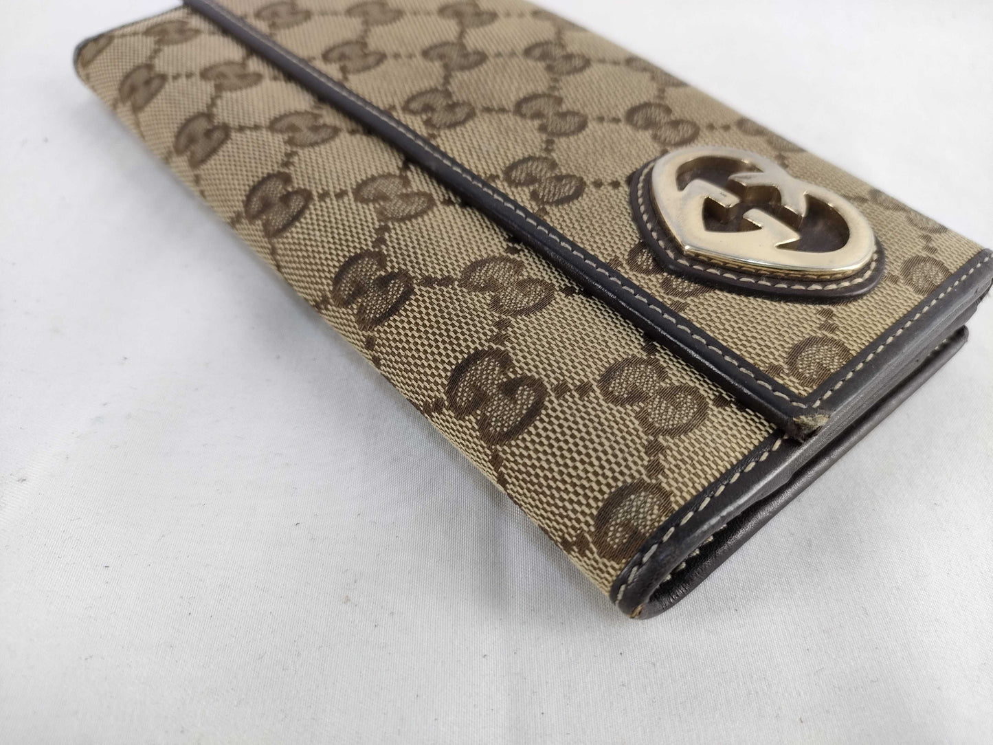 GUCCI Lovely Heart Double-Hook GG Canvas Long Wallet 245723/3661 Wallet