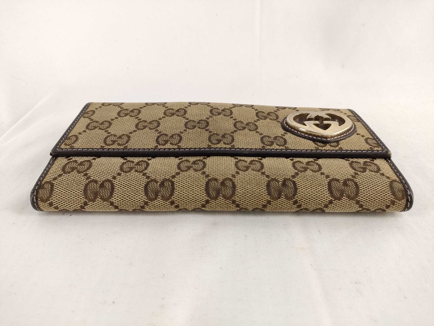 GUCCI Lovely Heart Double-Hook GG Canvas Long Wallet 245723/3661 Wallet