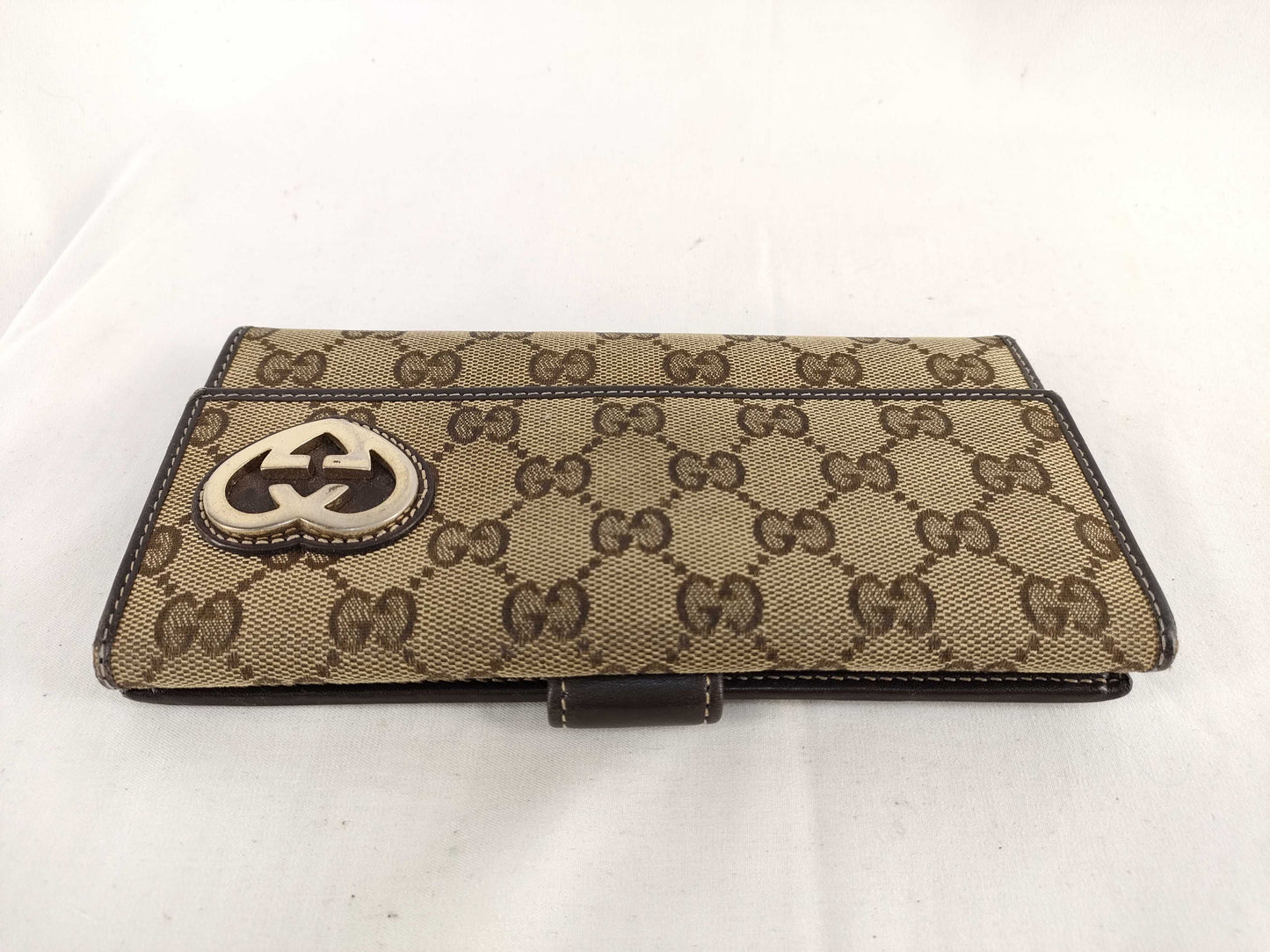 GUCCI Lovely Heart Double-Hook GG Canvas Long Wallet 245723/3661 Wallet