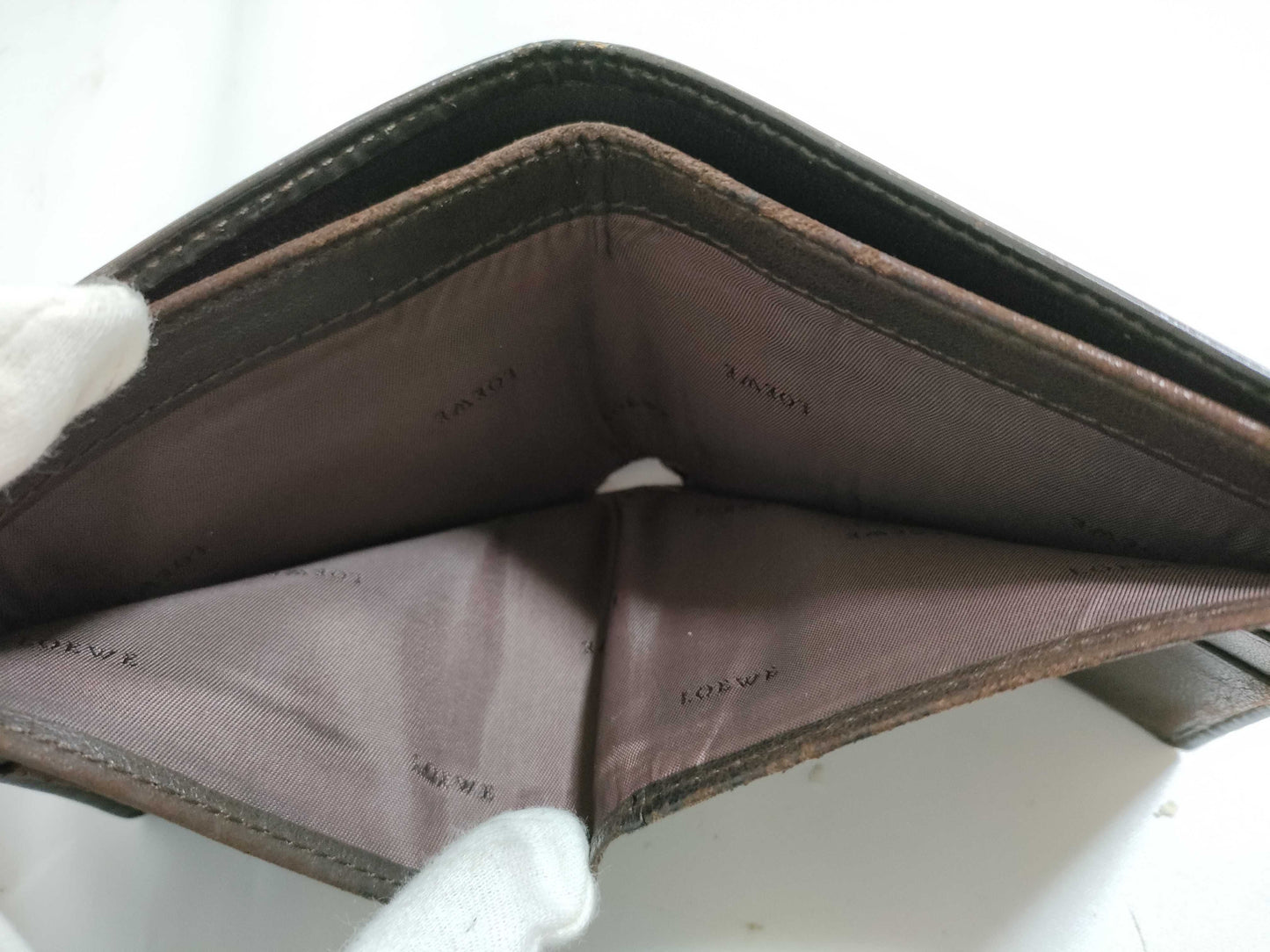 LOEWE Leather Bi-fold Wallet Brown