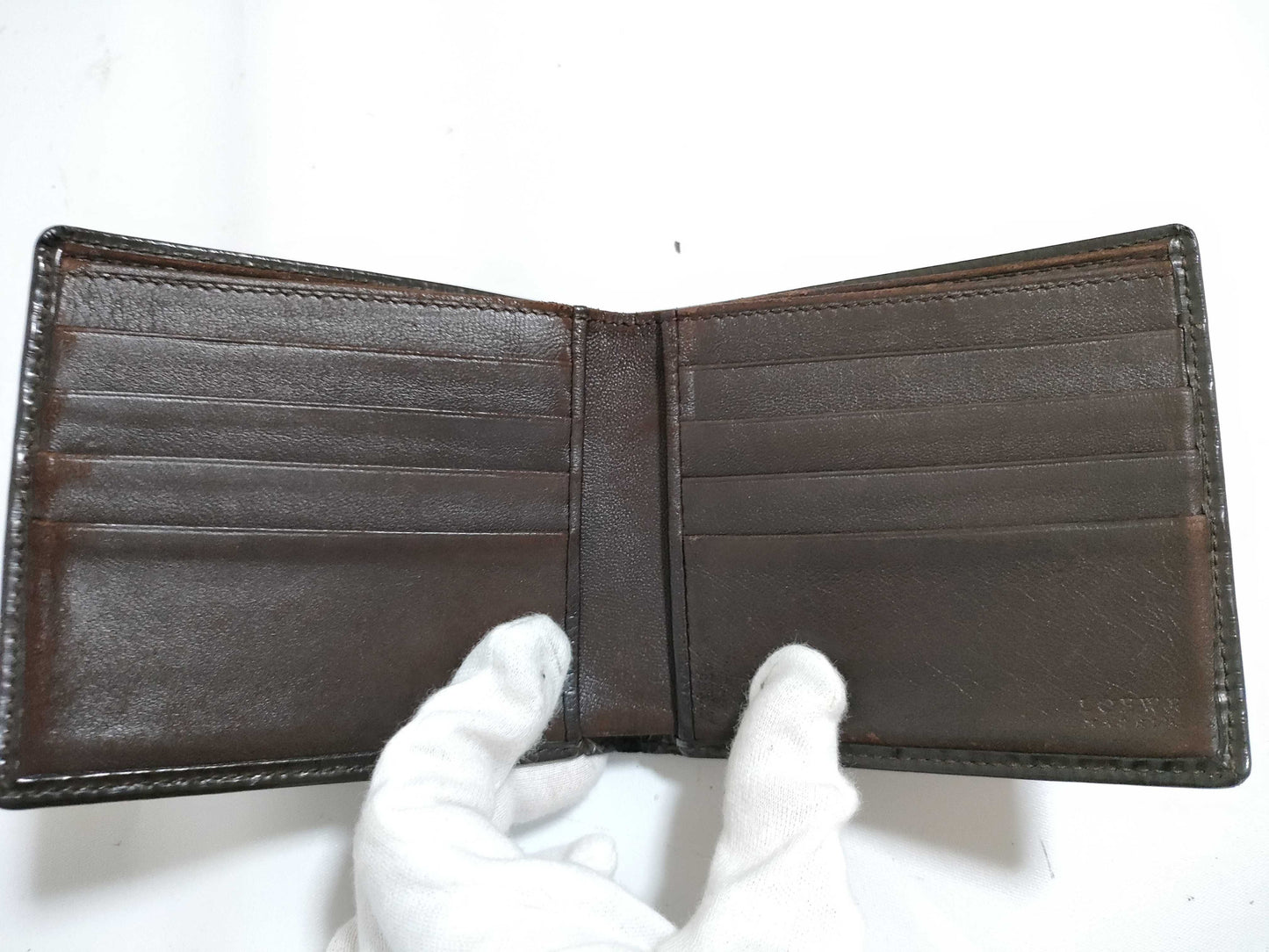LOEWE Leather Bi-fold Wallet Brown