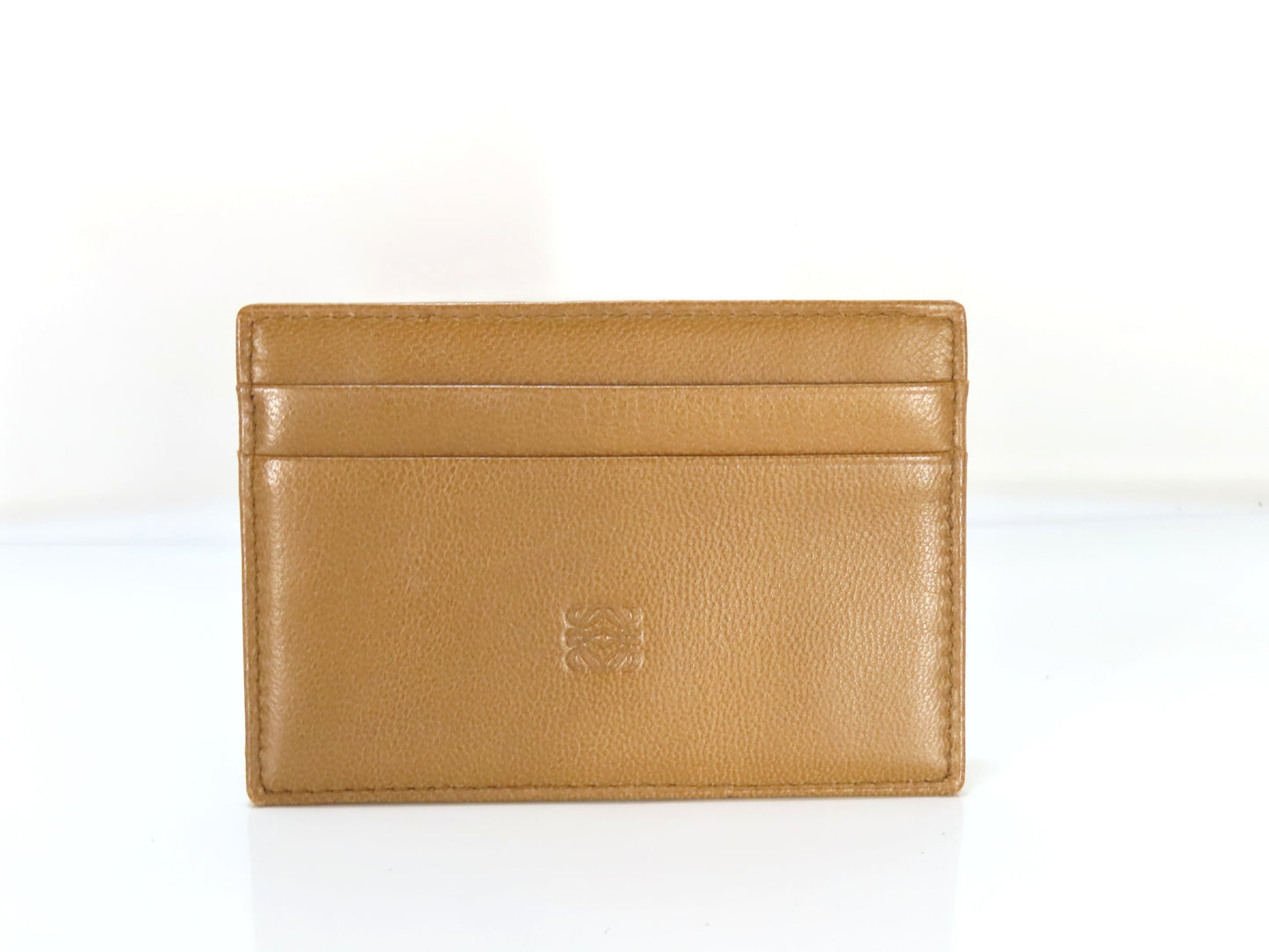 LOEWE Anagram Leather Card Case, Brown