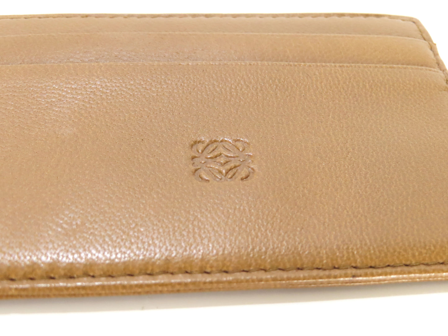 LOEWE Anagram Leather Card Case, Brown
