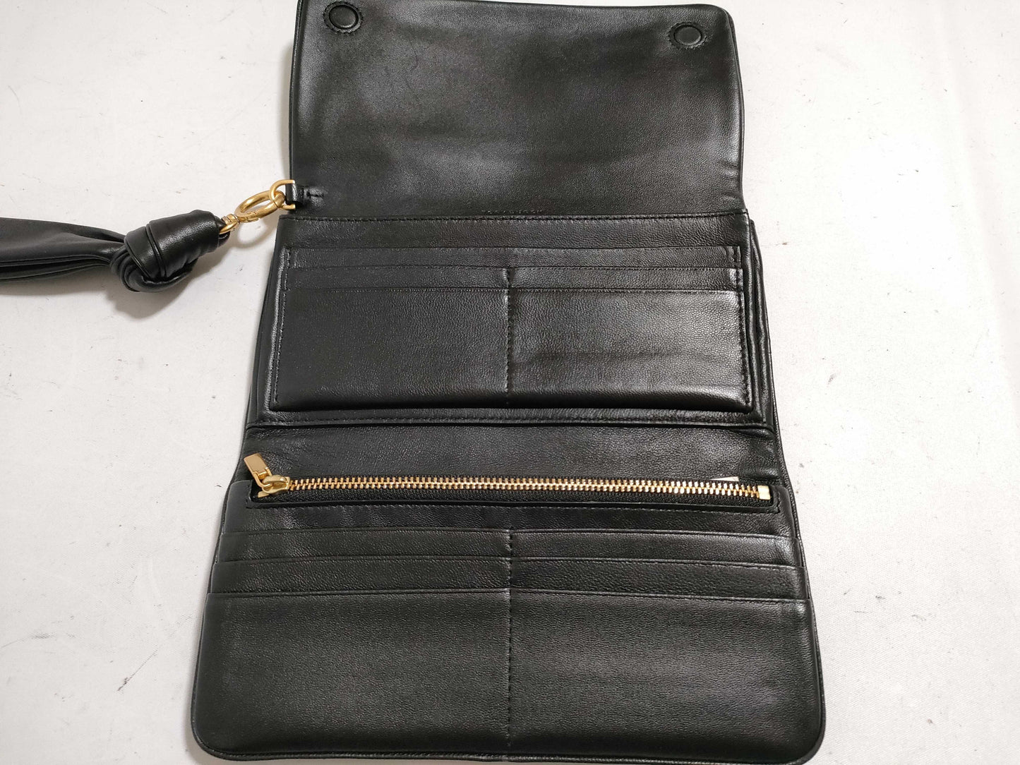 Tory Burch Leather Long Wallet Black