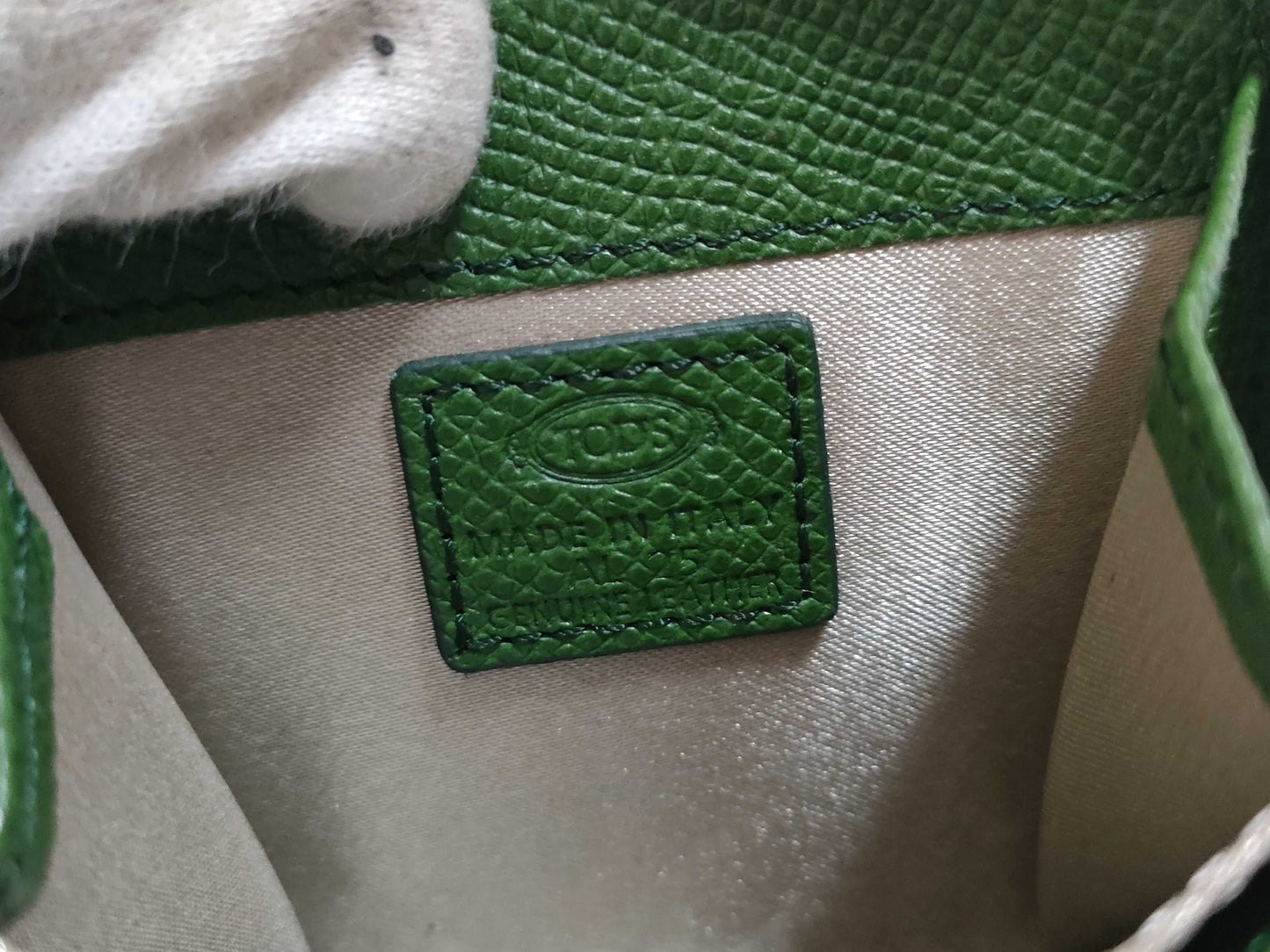 TODS Leather Coin Case Green Coin Case
