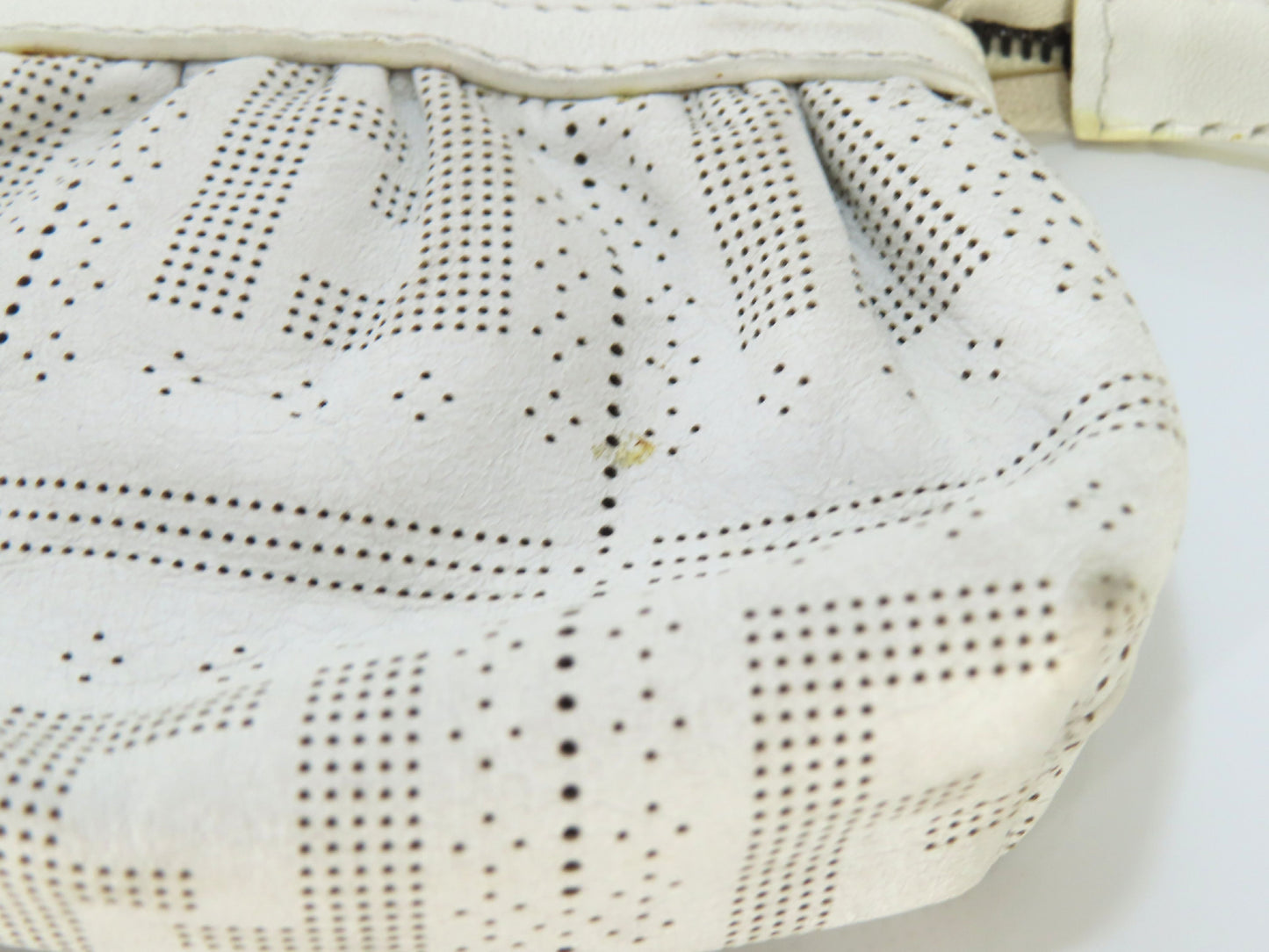 FENDI Zucca pattern leather pouch white pouch