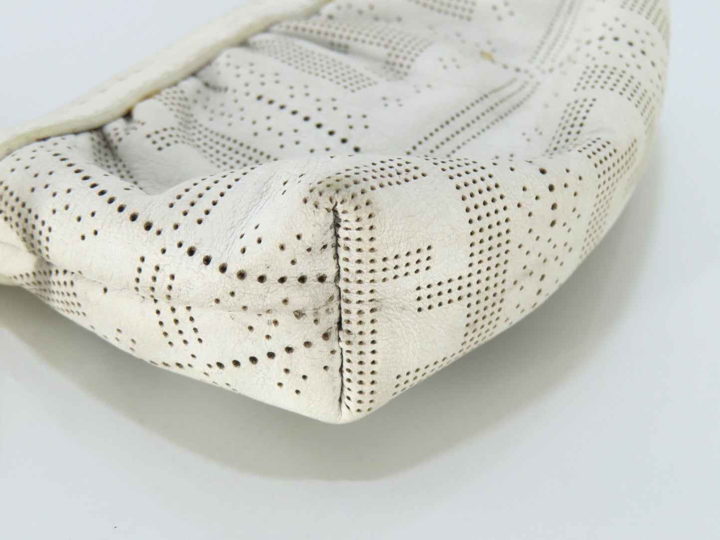 FENDI Zucca pattern leather pouch white pouch