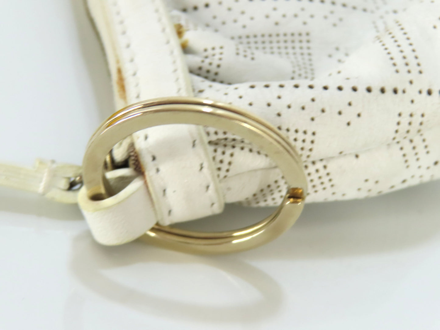 FENDI Zucca pattern leather pouch white pouch