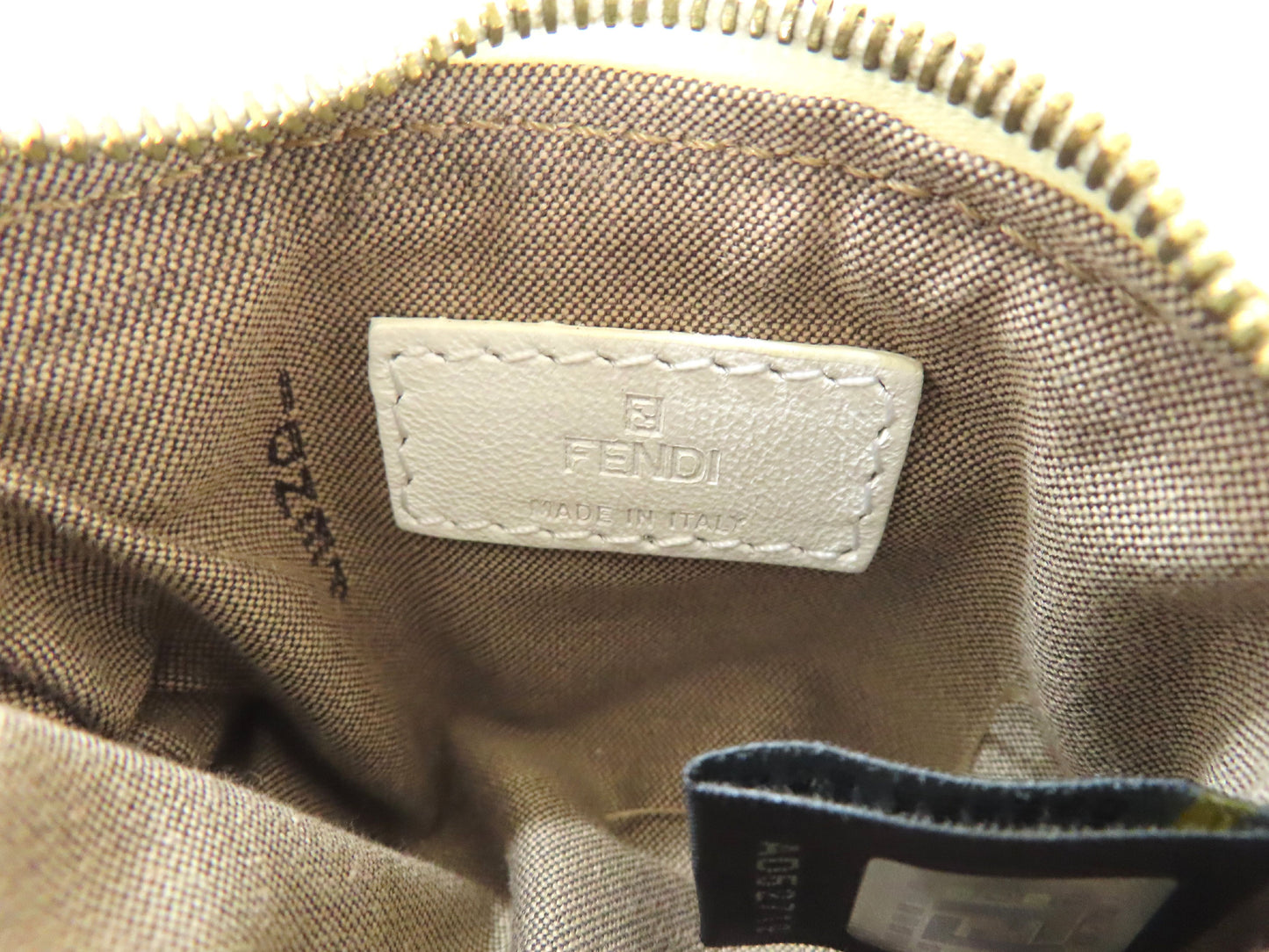 FENDI Zucca pattern leather pouch white pouch
