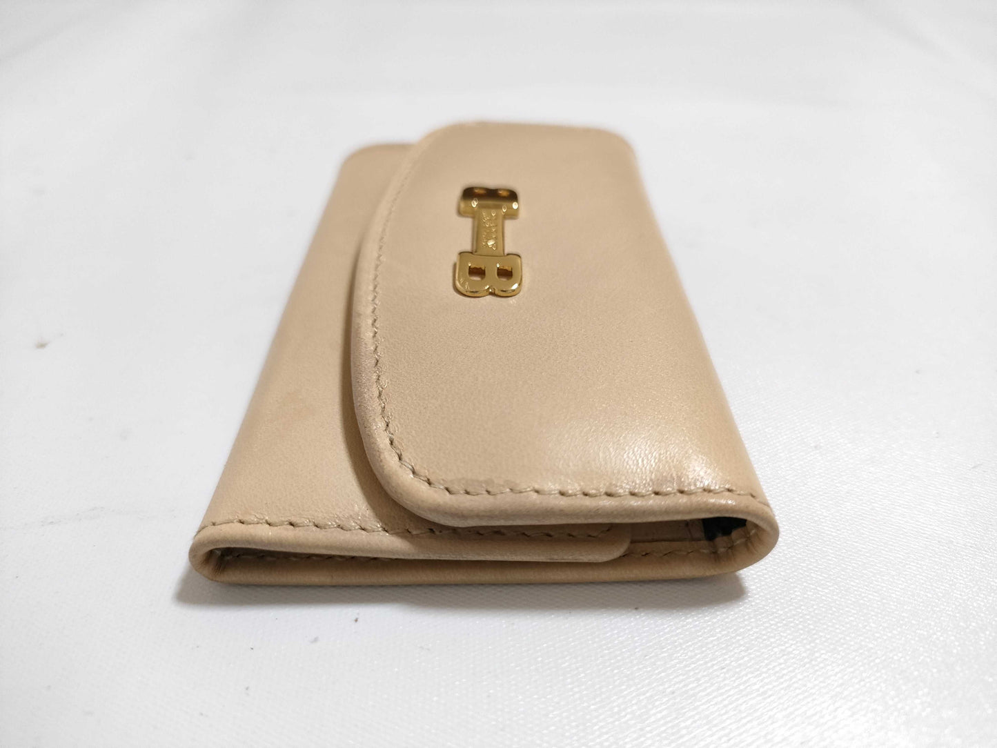 BALLY Leather 6-Key Case, Beige