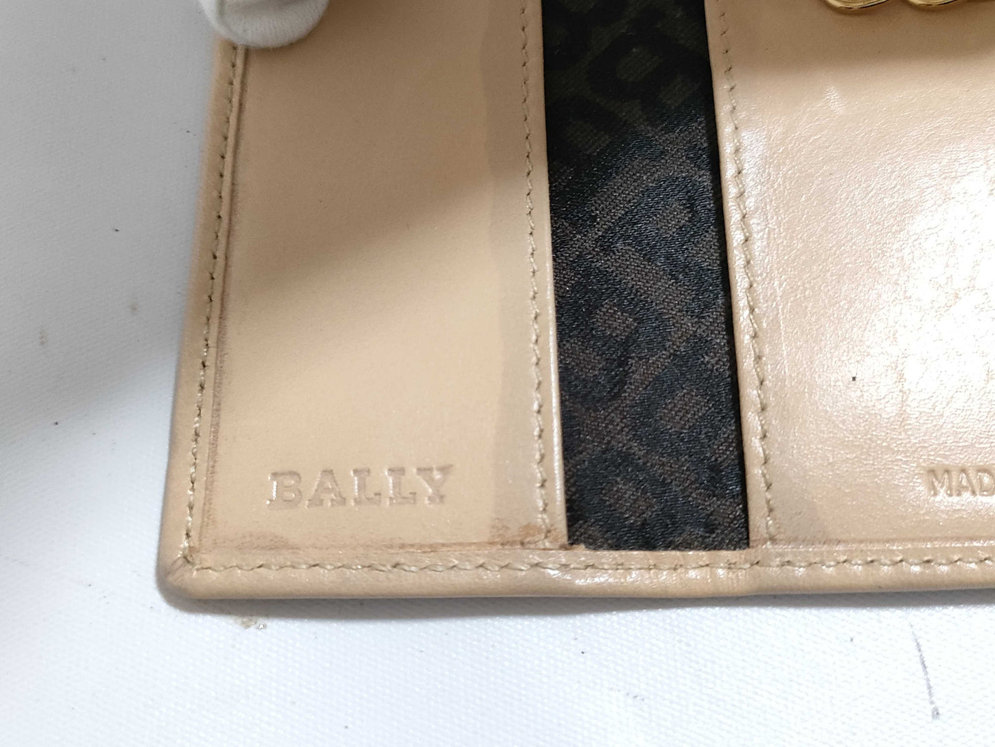 BALLY Leather 6-Key Case, Beige