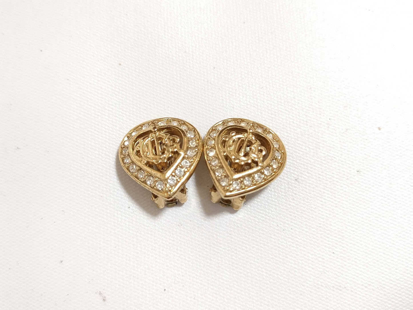 Dior Christian Dior Heart Motif Earrings GP Gold Earrings