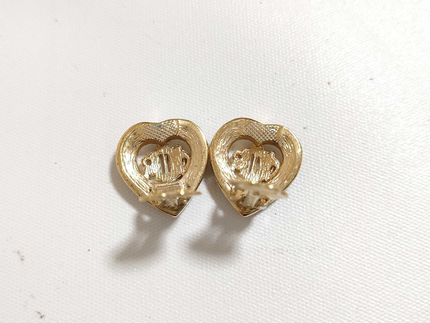Dior Christian Dior Heart Motif Earrings GP Gold Earrings