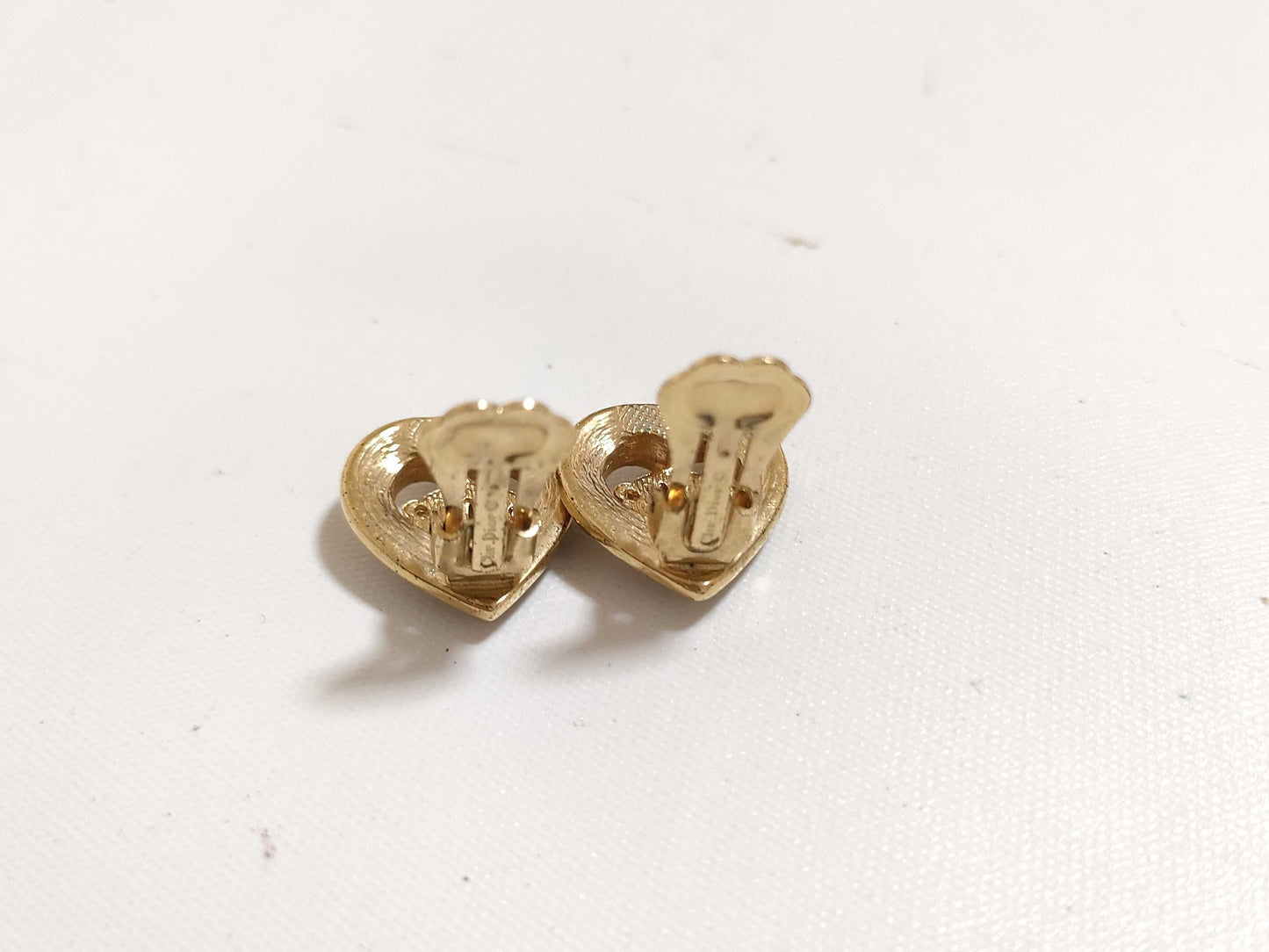 Dior Christian Dior Heart Motif Earrings GP Gold Earrings