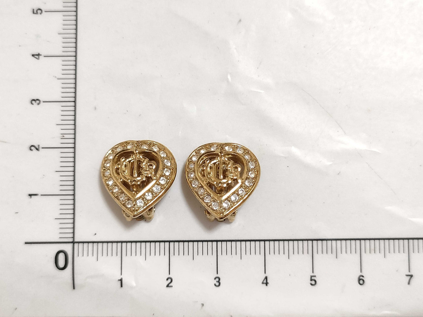 Dior Christian Dior Heart Motif Earrings GP Gold Earrings