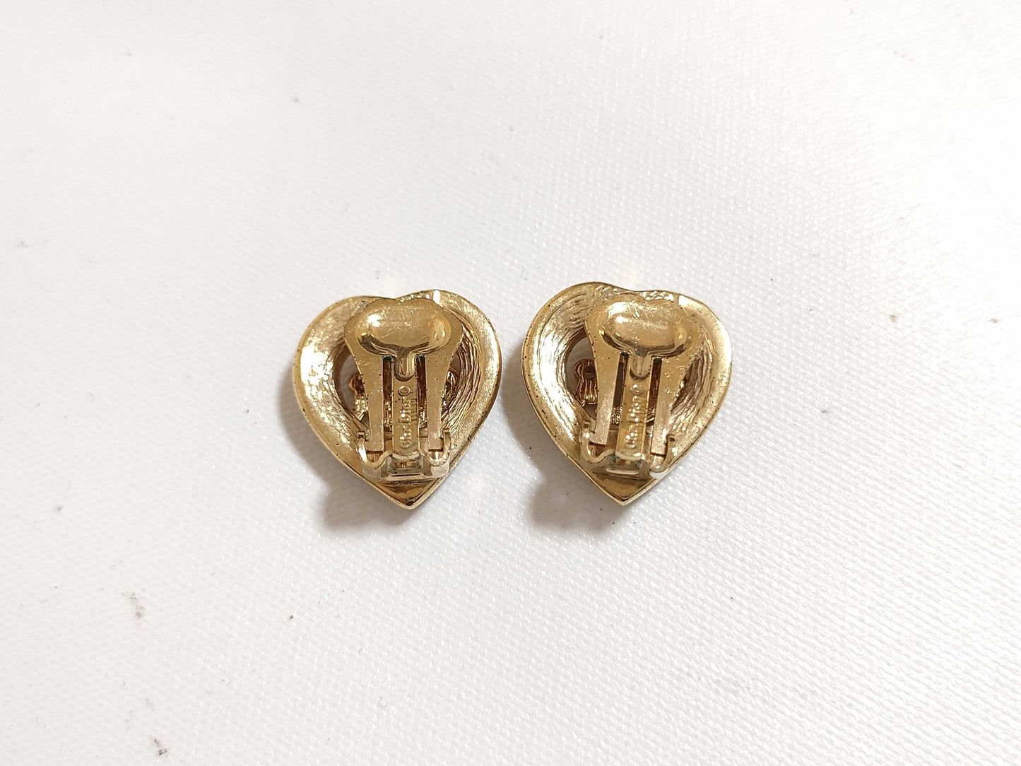 Dior Christian Dior Heart Motif Earrings GP Gold Earrings