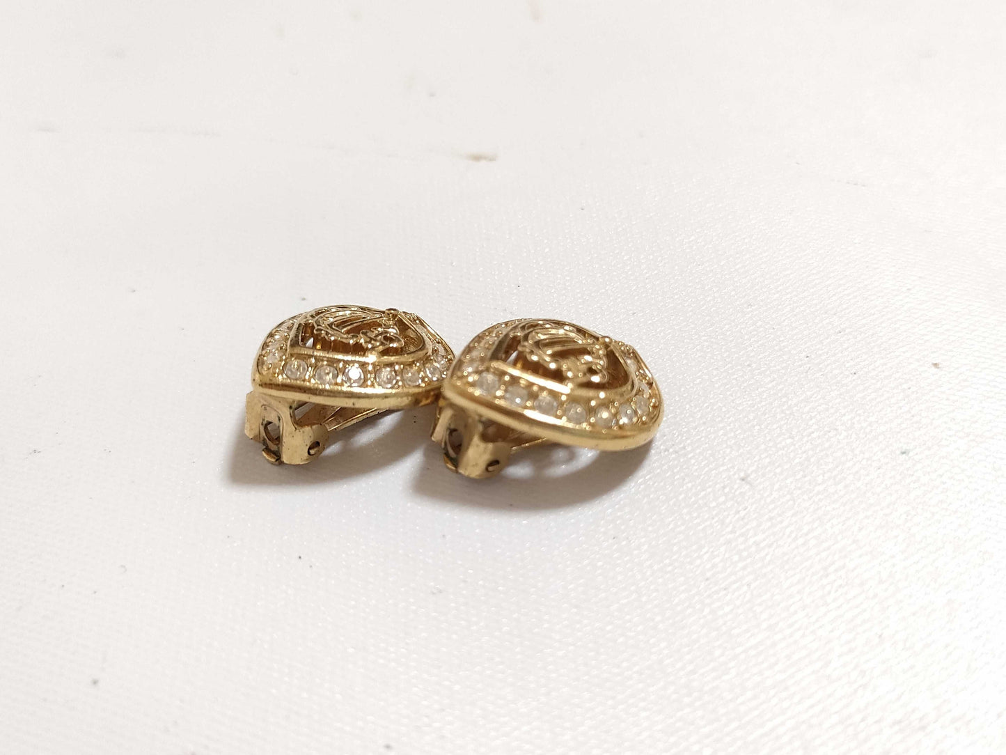 Dior Christian Dior Heart Motif Earrings GP Gold Earrings