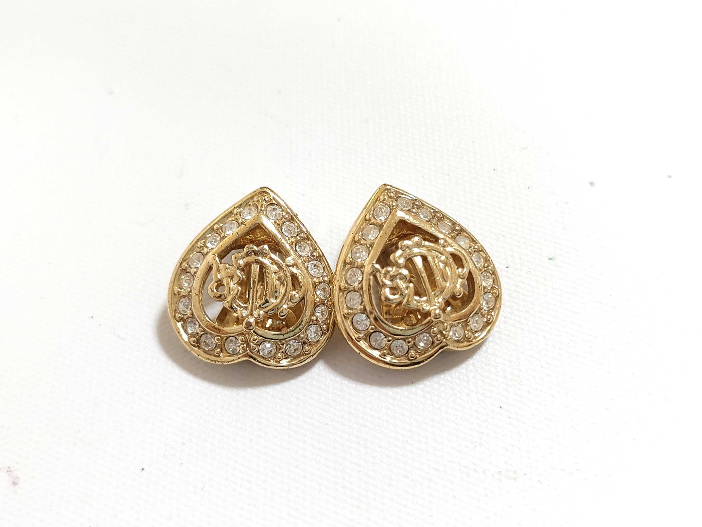 Dior Christian Dior Heart Motif Earrings GP Gold Earrings