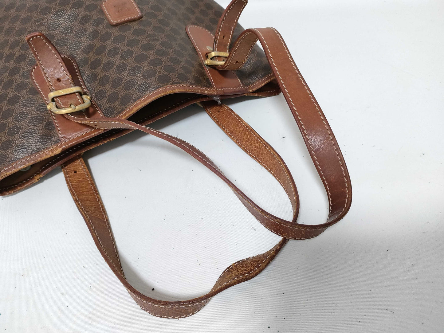 CELINE Macadam PVC and Leather Tote Bag M94 Brown