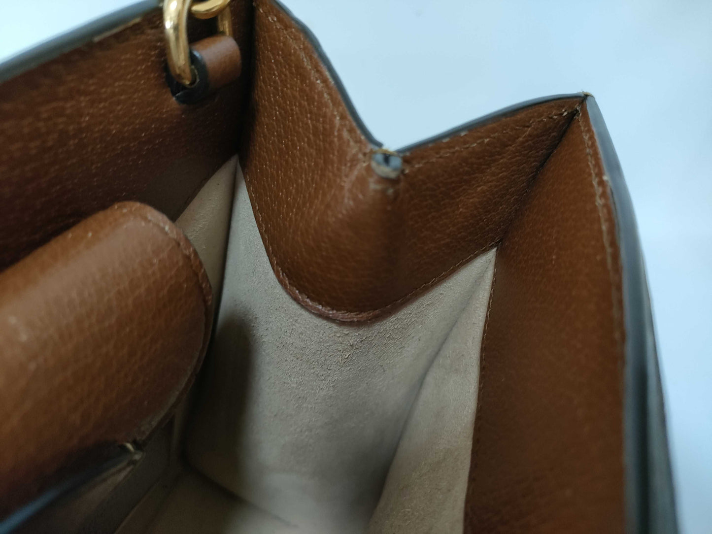 GUCCI Bamboo Sherry Line GG Marmont Leather 2-Way Handbag 702721/493073 Brown Handbag
