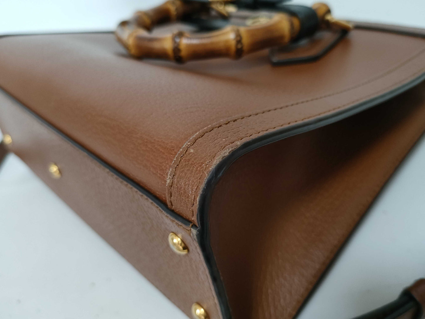 GUCCI Bamboo Sherry Line GG Marmont Leather 2-Way Handbag 702721/493073 Brown Handbag