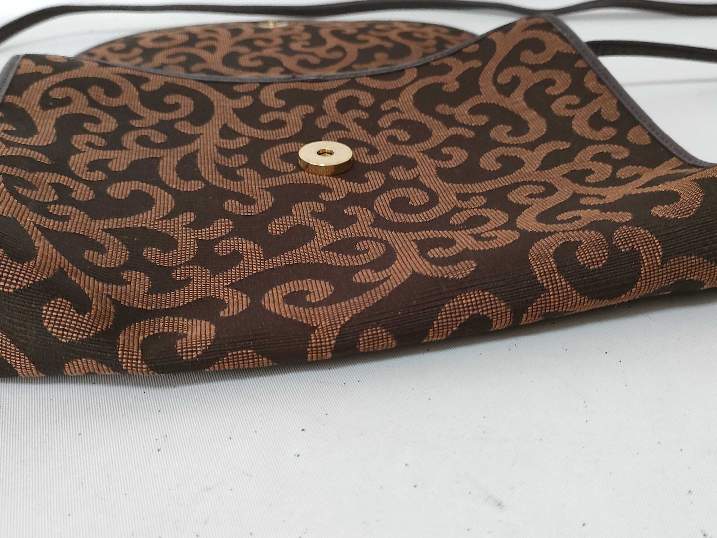 Yves Saint Laurent Canvas Shoulder Bag Brown