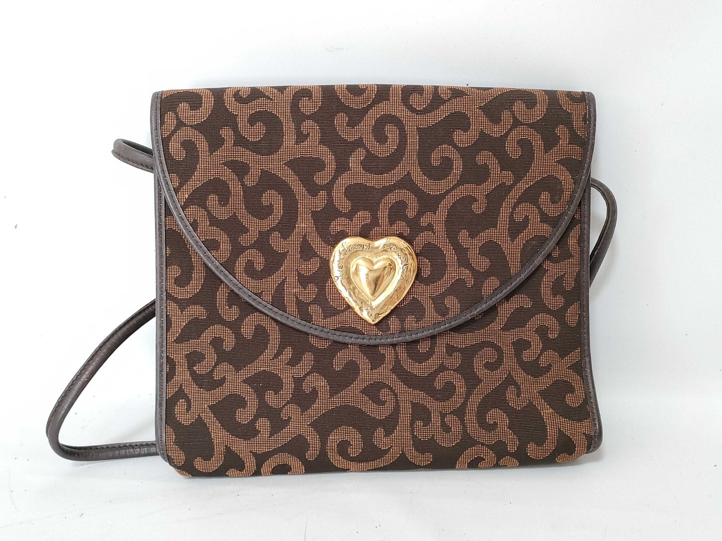 Yves Saint Laurent Canvas Shoulder Bag Brown