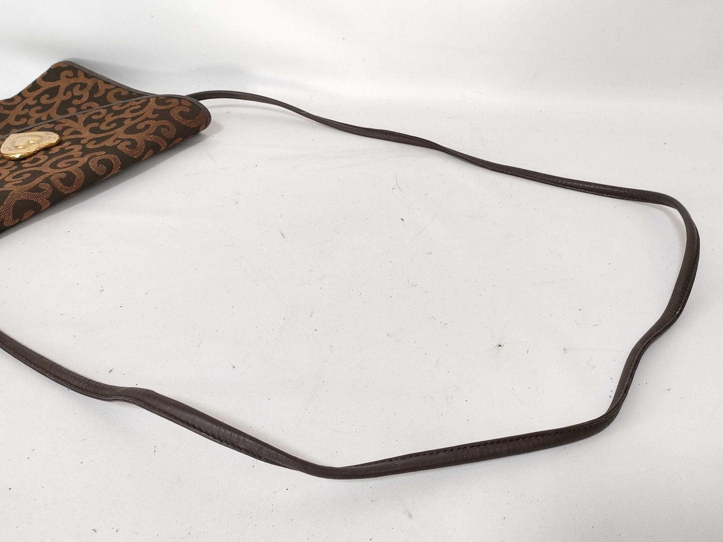 Yves Saint Laurent Canvas Shoulder Bag Brown