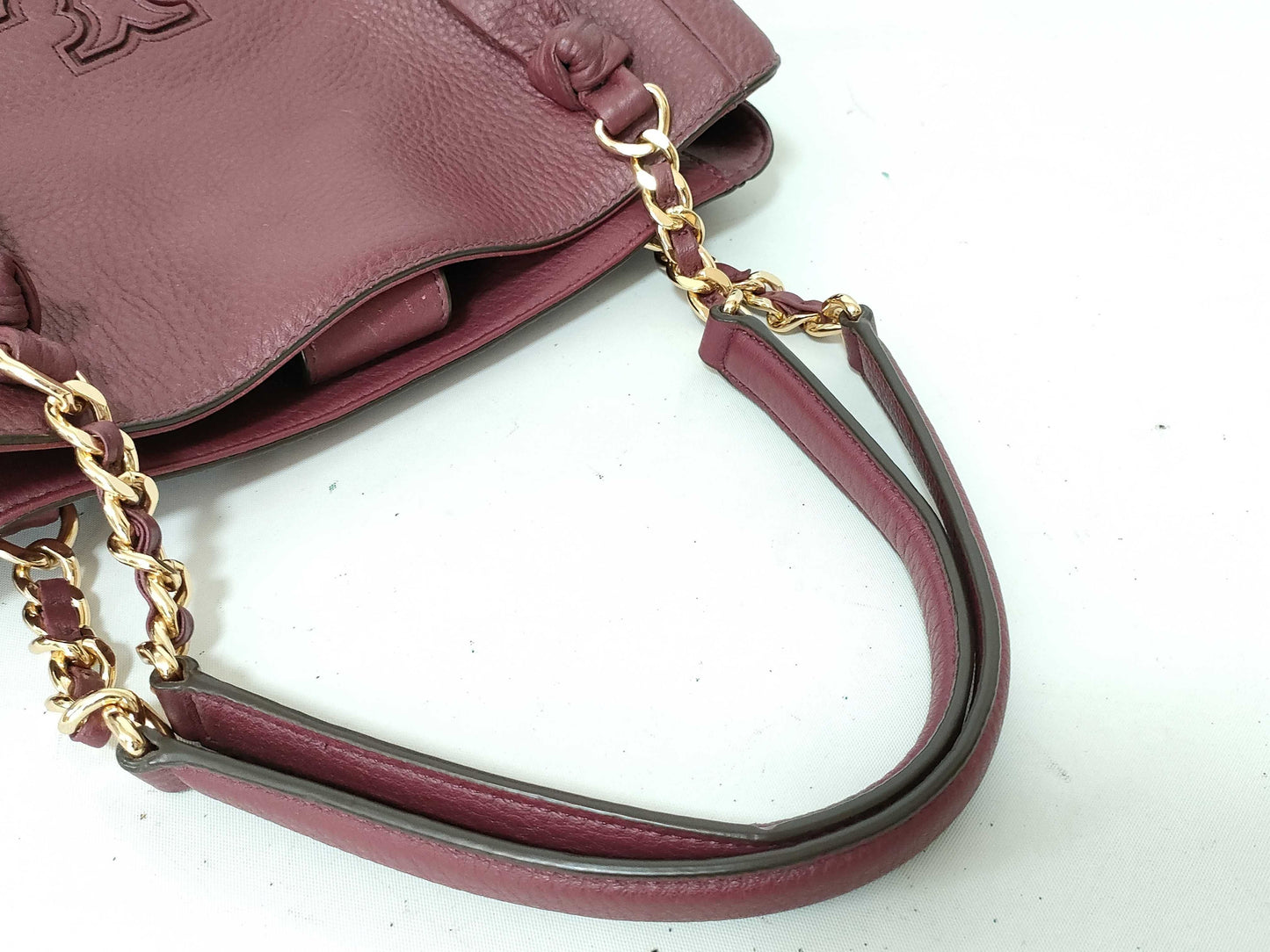 Tory Burch Leather Tote Bag, Wine Red