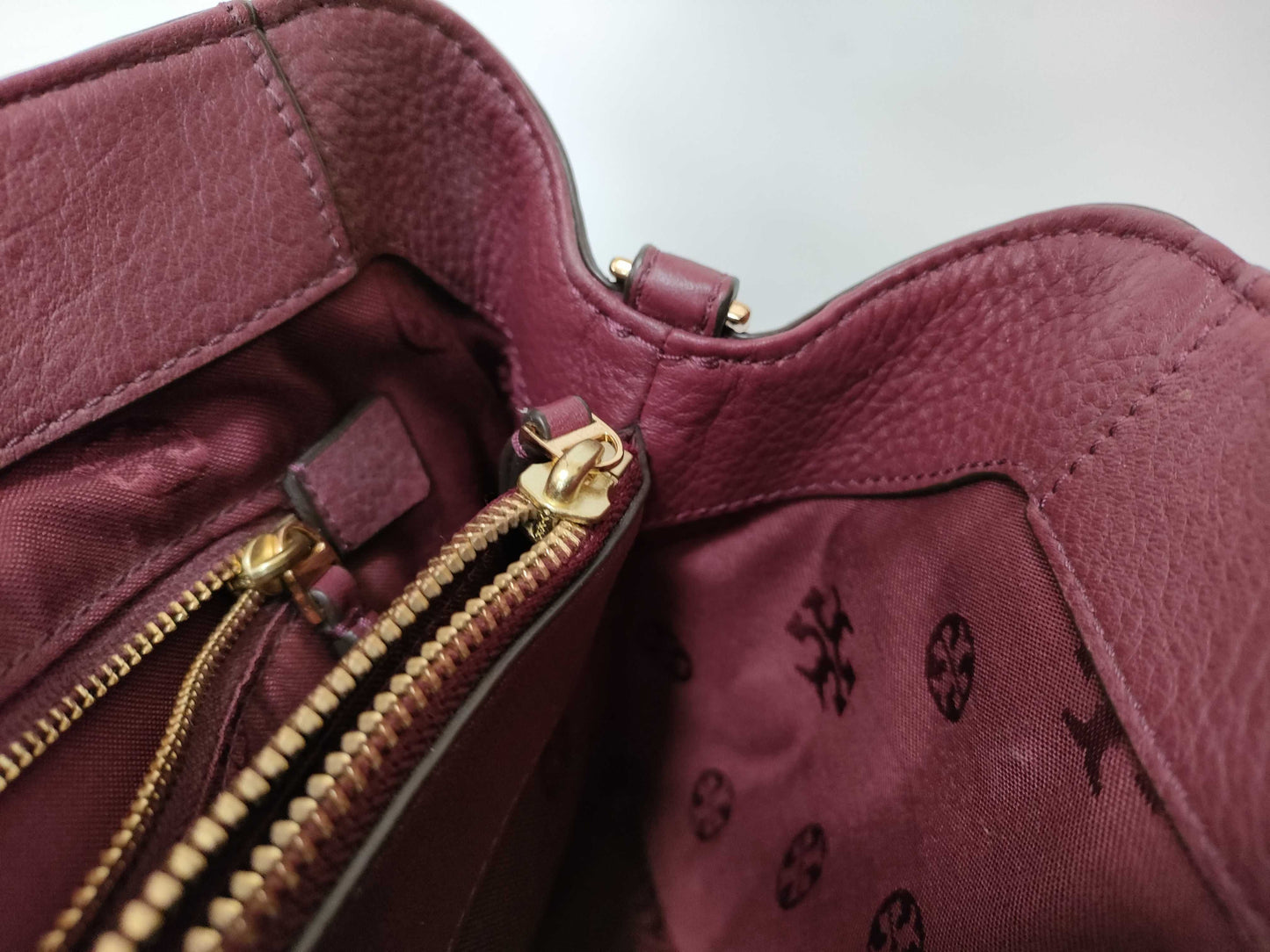 Tory Burch Leather Tote Bag, Wine Red