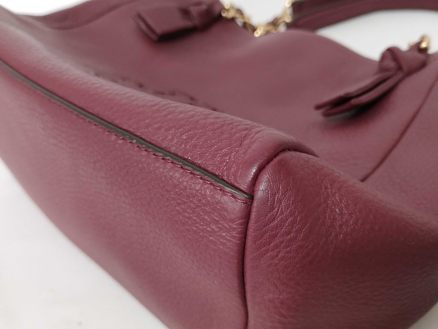 Tory Burch Leather Tote Bag, Wine Red