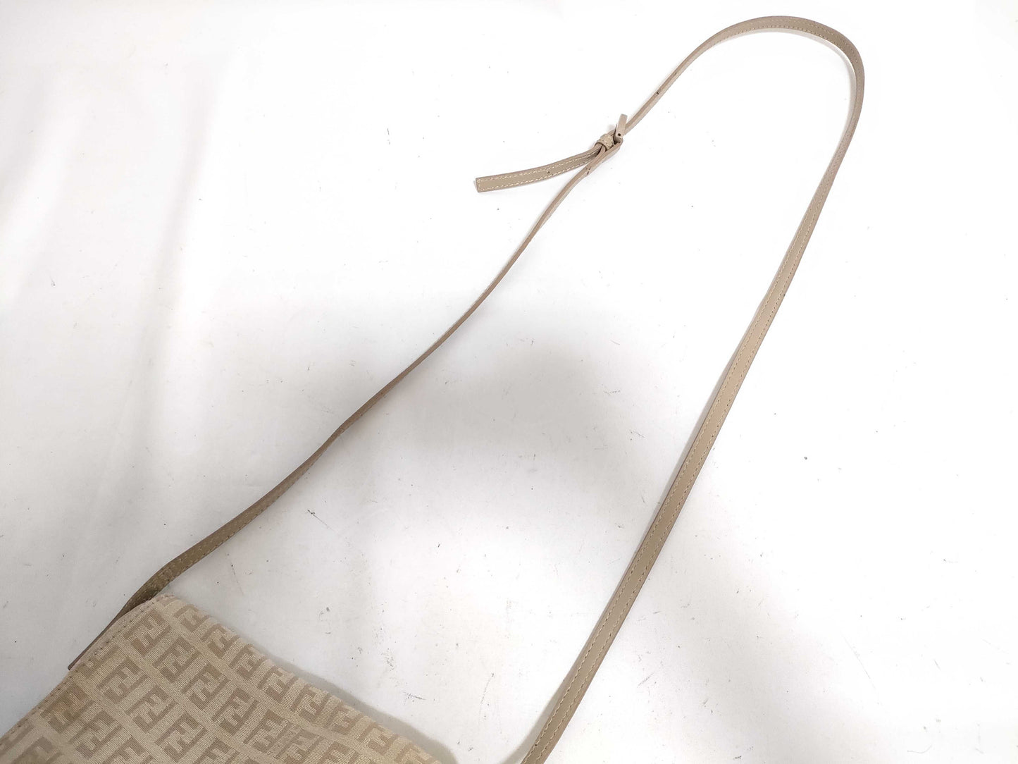 FENDI Zucchino Canvas Shoulder Bag with Zucca Pattern, 2305/8BT075/KU7/048, Beige