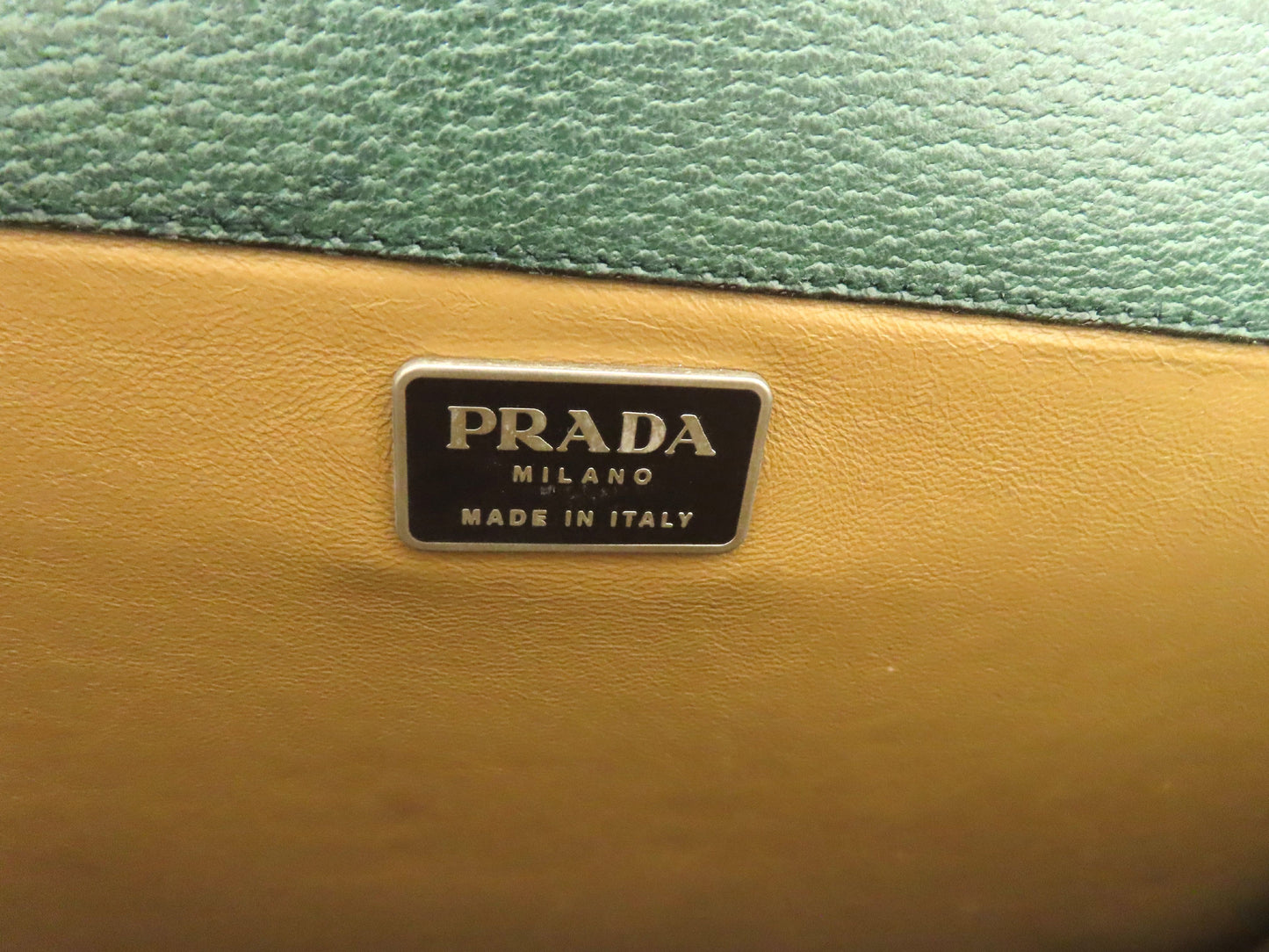 PRADA Prada Leather Business Bag Green Business Bag