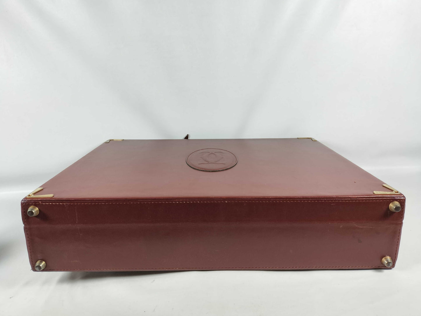 Cartier Must Line Leather Trunk Case Bordeaux Business Bag