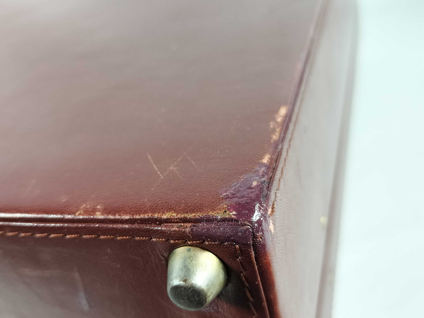 Cartier Must Line Leather Trunk Case Bordeaux Business Bag