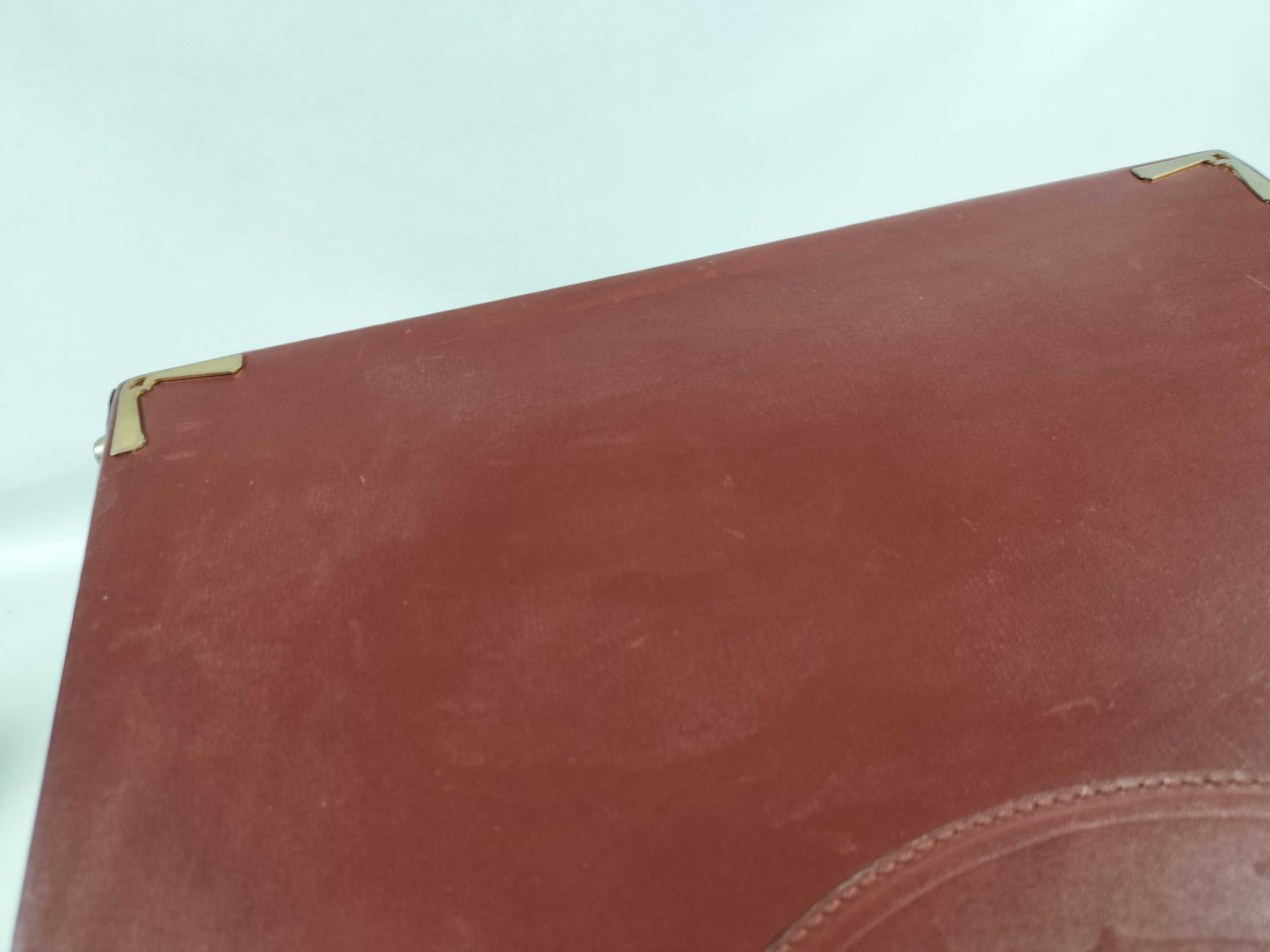 Cartier Must Line Leather Trunk Case Bordeaux Business Bag