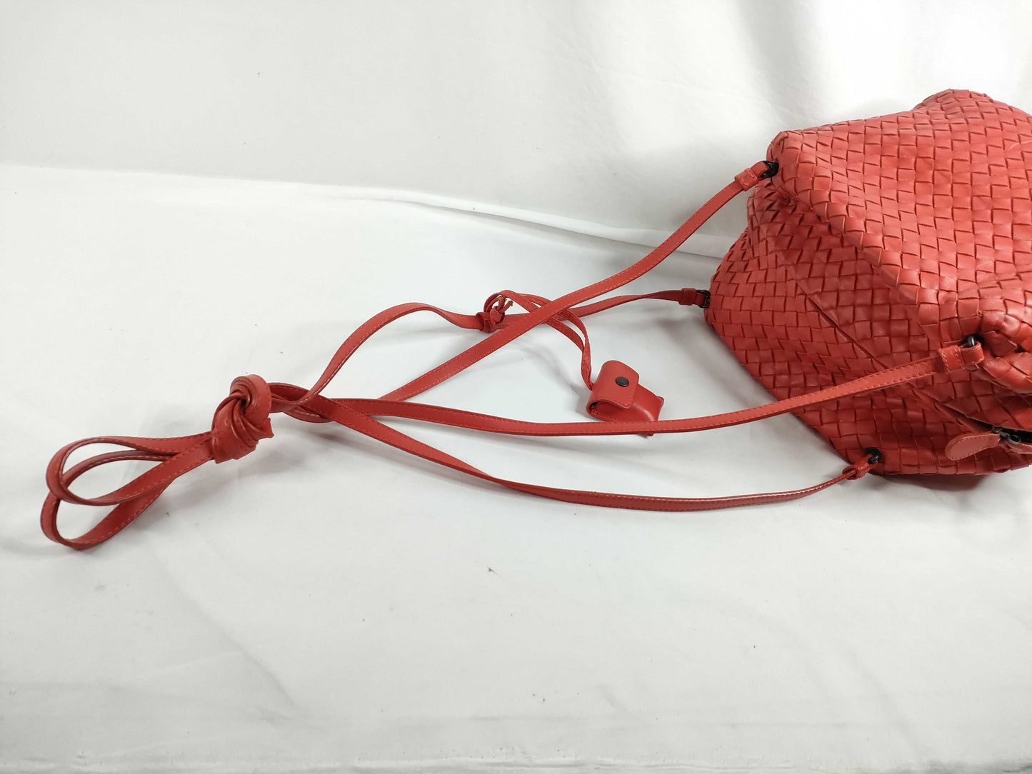 BOTTEGA VENETA Intrecciato Leather Shoulder Bag in Red
