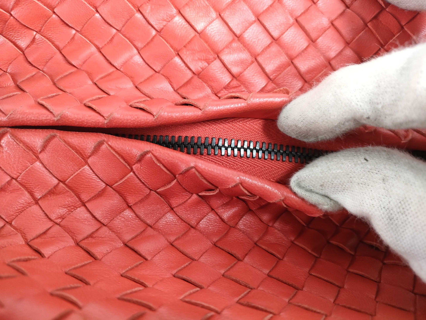 BOTTEGA VENETA Intrecciato Leather Shoulder Bag in Red