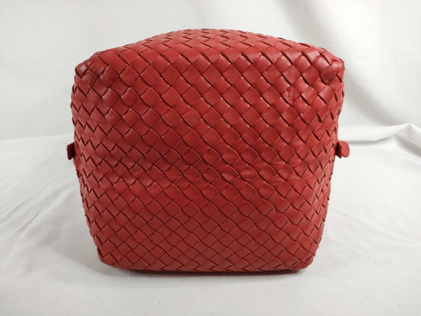 BOTTEGA VENETA Intrecciato Leather Shoulder Bag in Red