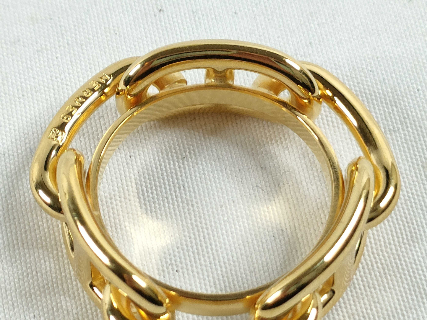 HERMES Chaine d'Ancre Scarf Ring GP Gold Other Accessories
