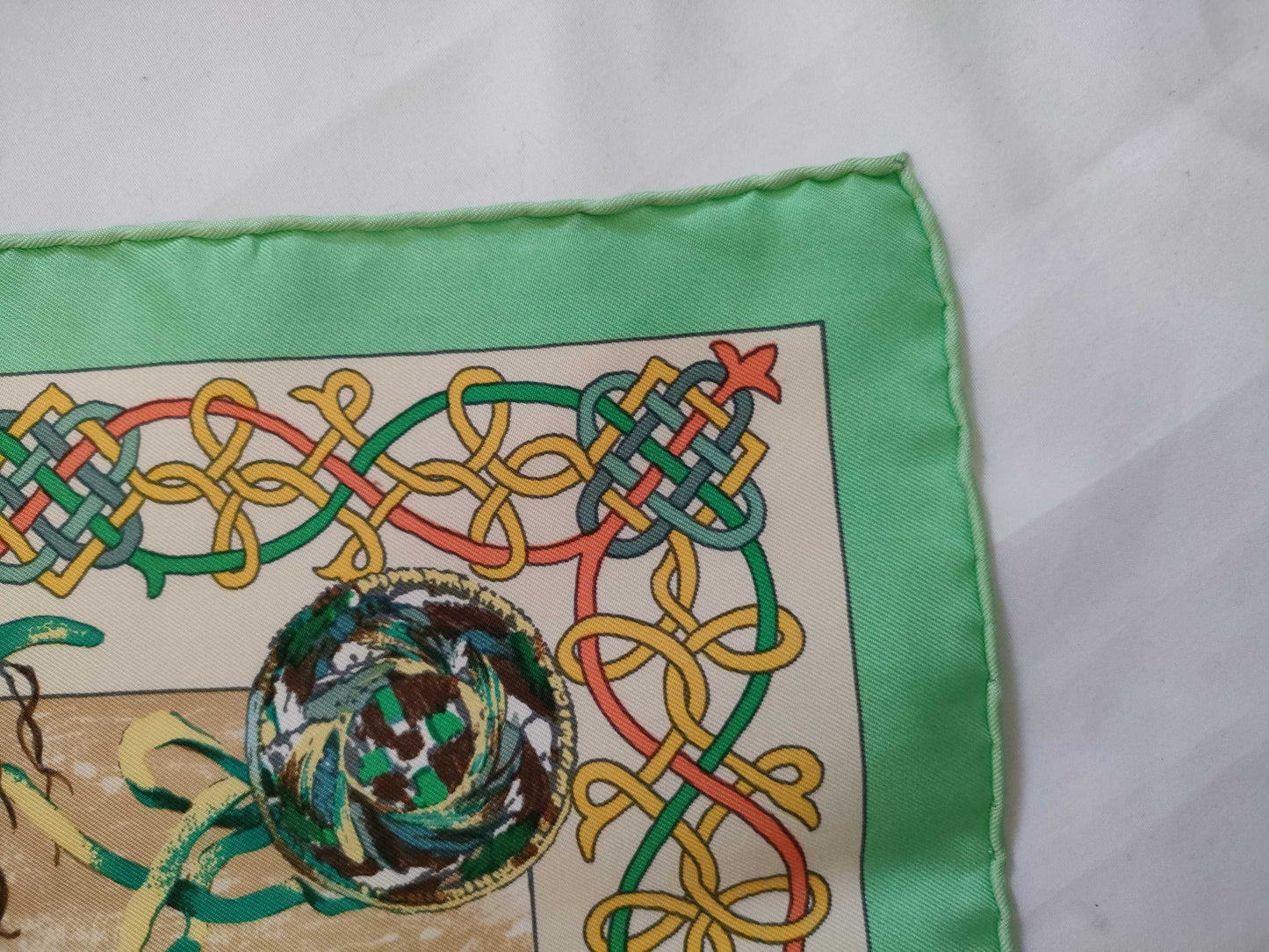 HERMES Carre 90 PLUMES DE LOUEST Silk Scarf Brown Other Accessories
