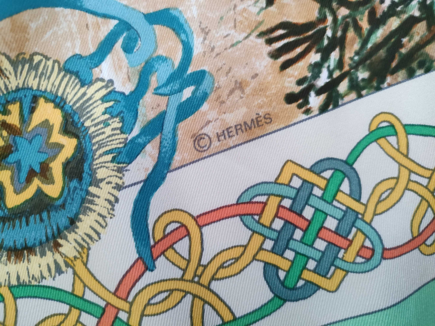 HERMES Carre 90 PLUMES DE LOUEST Silk Scarf Brown Other Accessories
