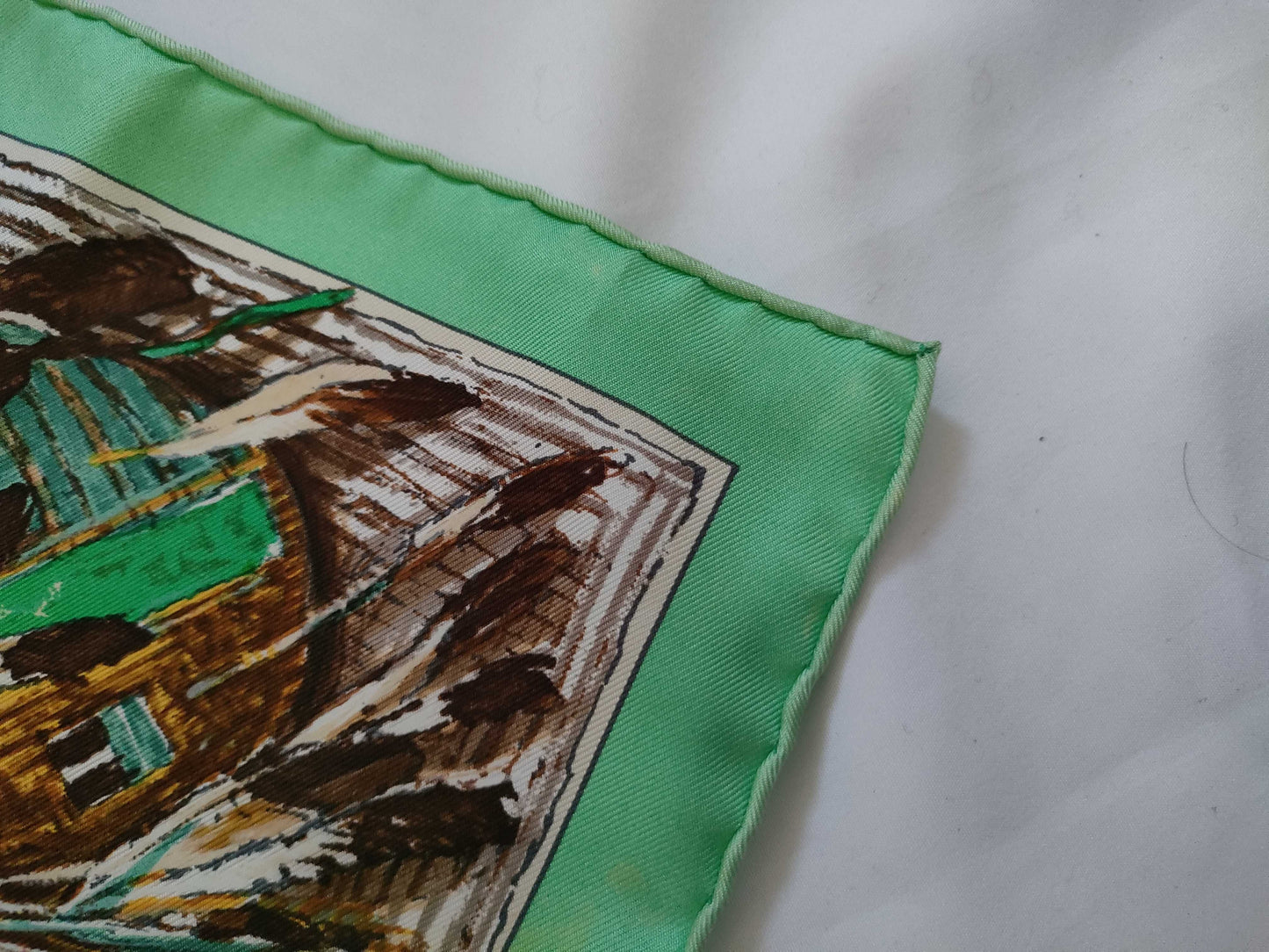 HERMES Carre 90 PLUMES DE LOUEST Silk Scarf Brown Other Accessories