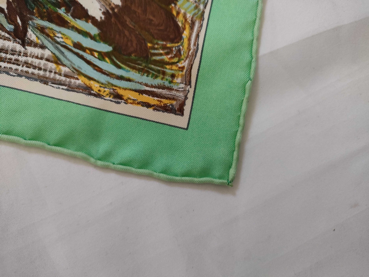 HERMES Carre 90 PLUMES DE LOUEST Silk Scarf Brown Other Accessories