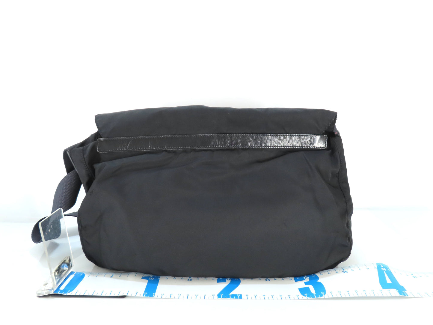 PRADA Prada Tessuto Shoulder Bag with Triangle Logo Plate, Black
