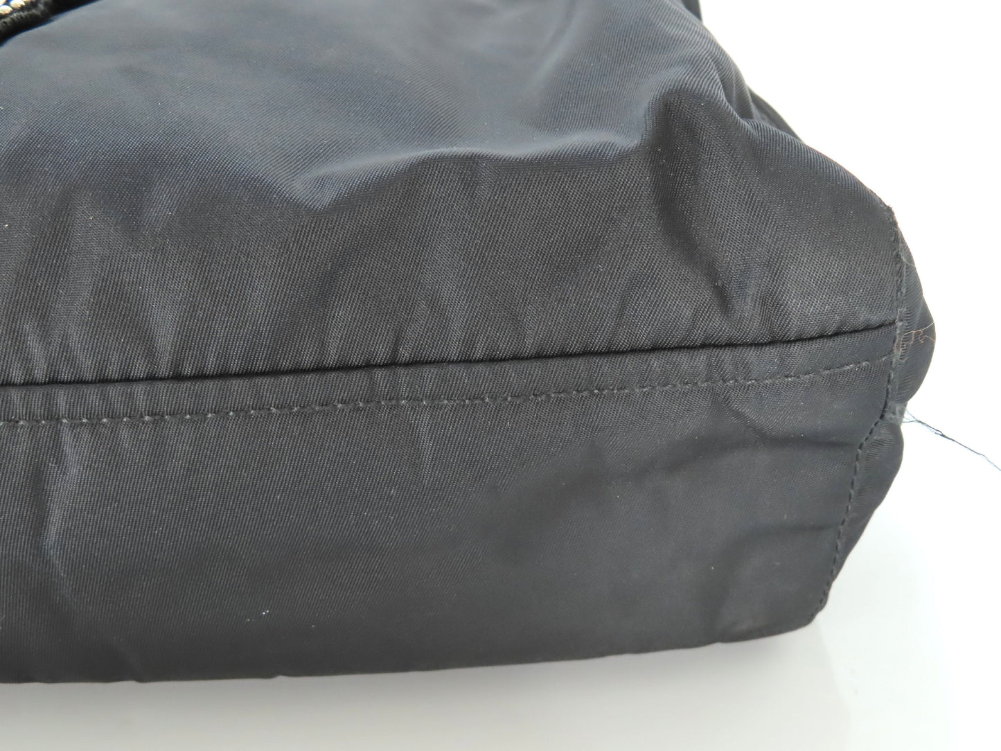 PRADA Prada Evening Heart Triangle Logo Plate Tessuto Tote Bag Black Tote Bag