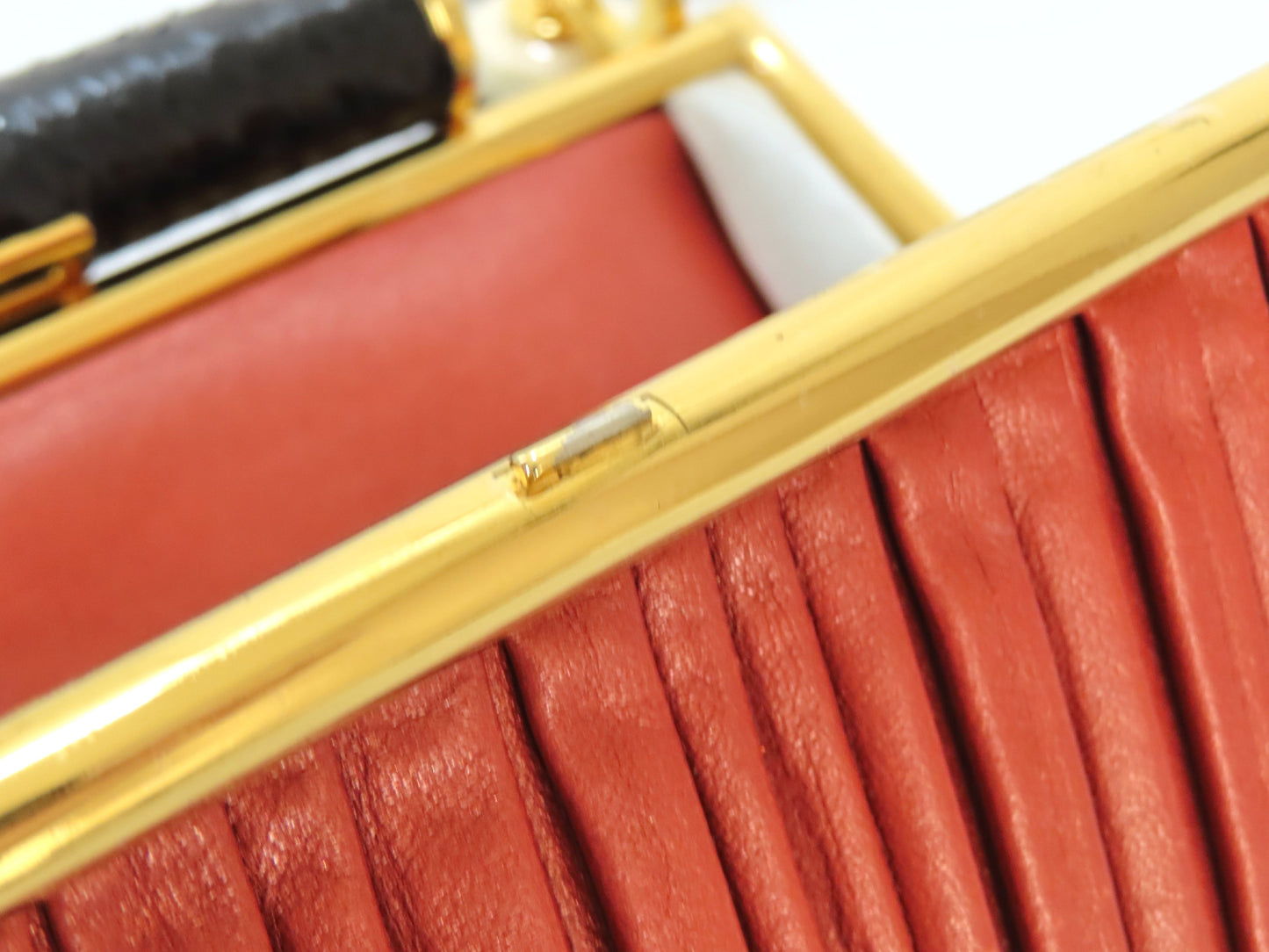 BVLGARI Bulgari Leather x Python Handbag Orange Handbag