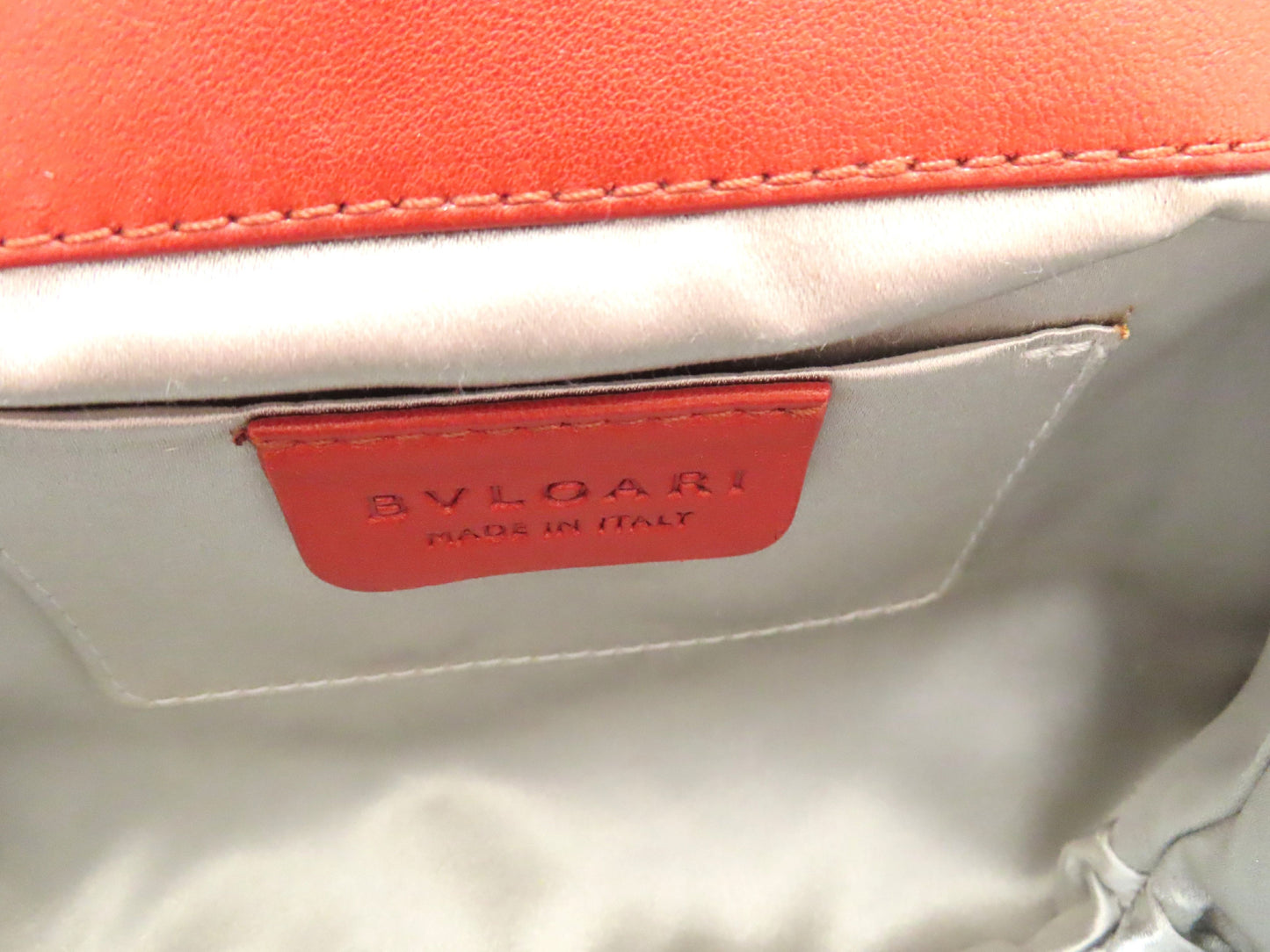 BVLGARI Bulgari Leather x Python Handbag Orange Handbag