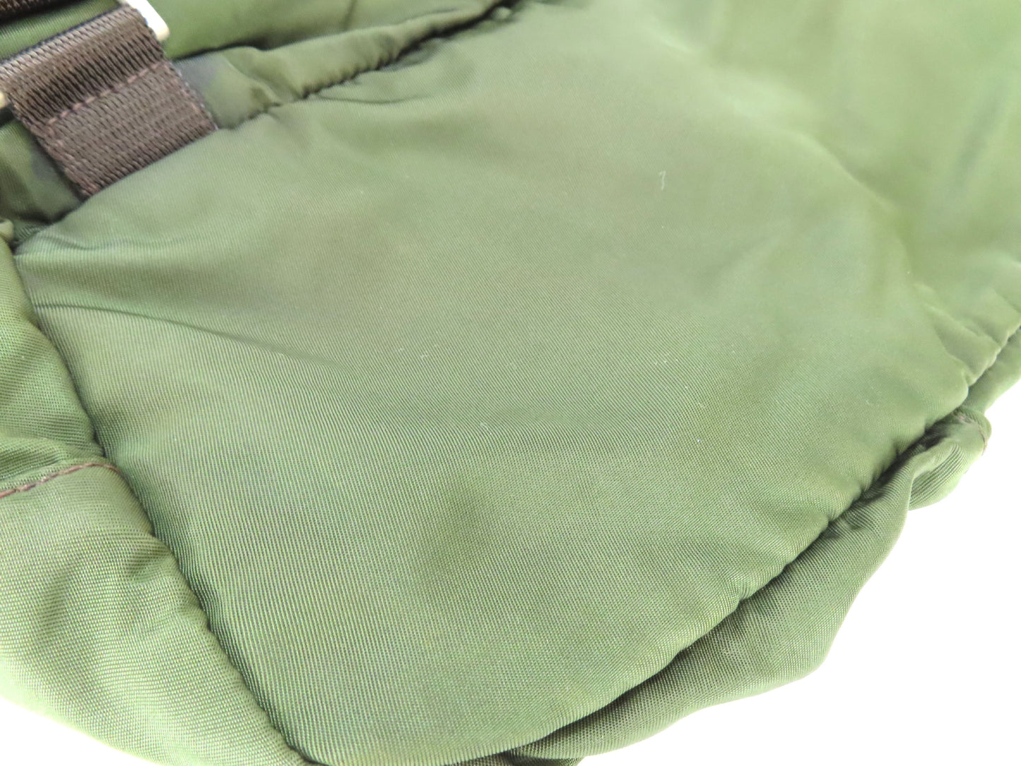 PRADA Prada Triangle Plate Tessuto Backpack Green Backpack