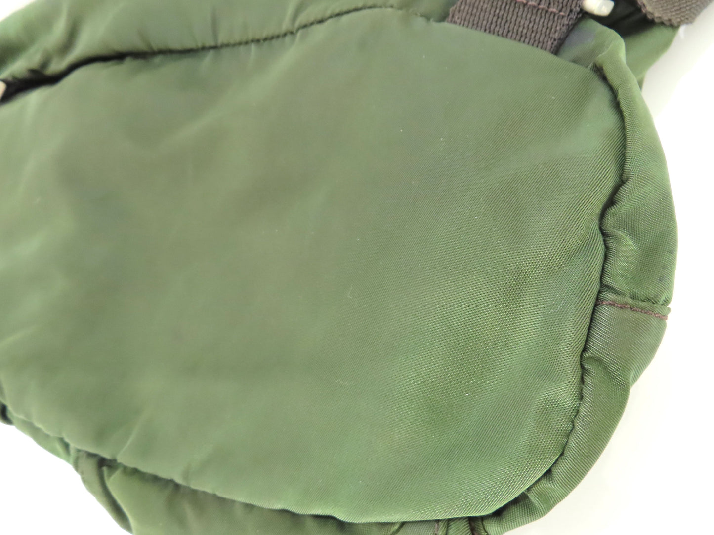PRADA Prada Triangle Plate Tessuto Backpack Green Backpack